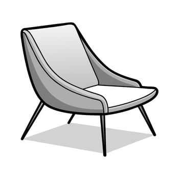 Creative lounge chair with a minimalist frame vector
