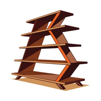 Creative bookshelf with zigzag design vector