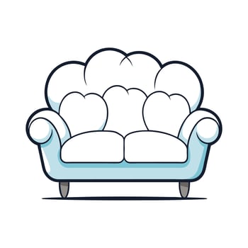 Creative sofa with cloud-like cushions design vector