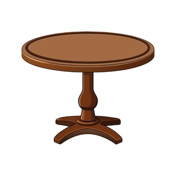 Chic round dining table featuring pedestal base vector