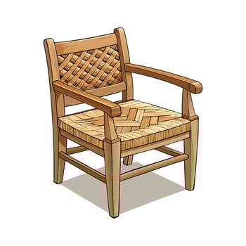 Creative rustic armchair featuring woven seat vector