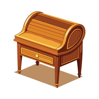 Chic roll-top writing desk with vintage inspiration vector