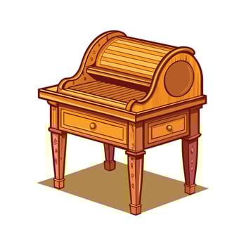 Chic vintage-style roll-top writing desk vector