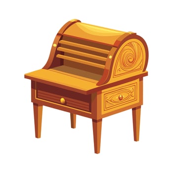 Vintage-inspired roll top writing desk vector