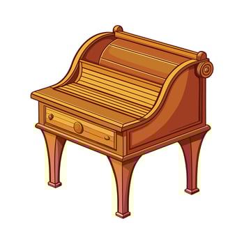 Vintage-style writing desk with roll top vector