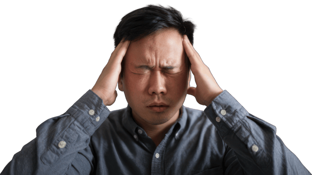 A man with a headache png