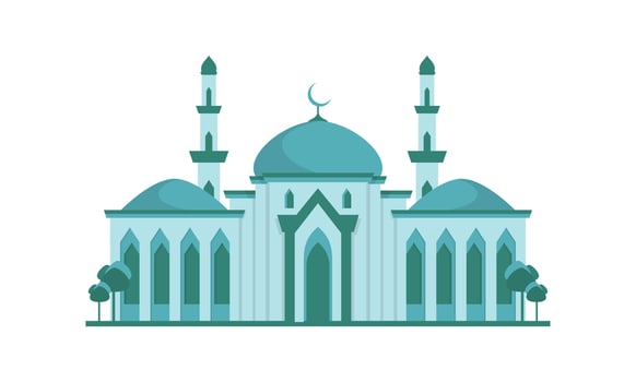 Mosque islamic green illustration vector