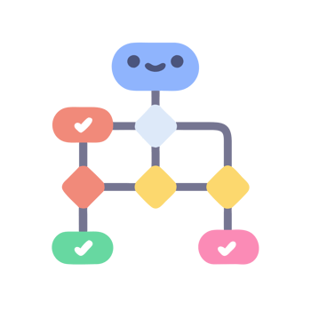 Visualizing decision-making processes flowchart creation in digital workspace graphic illustration modern environment top-down view png