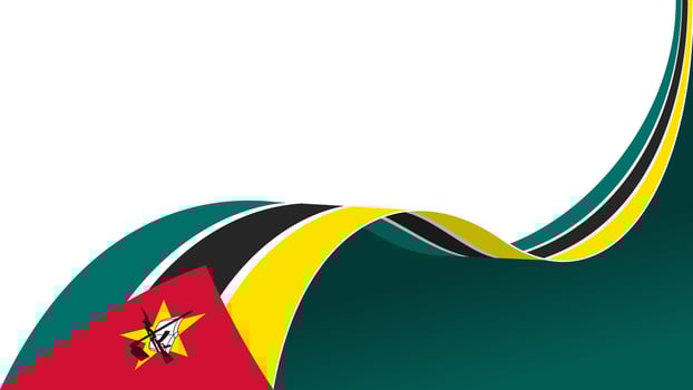 waving mozambique flag background with copy space for text. mozambique national day vector