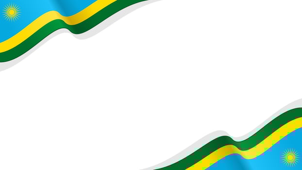 wavy rwanda flag frame background with copy space for text. rwanda national day vector