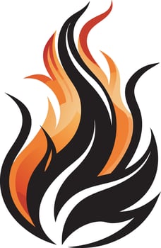 a fire logo with flames and flames vector