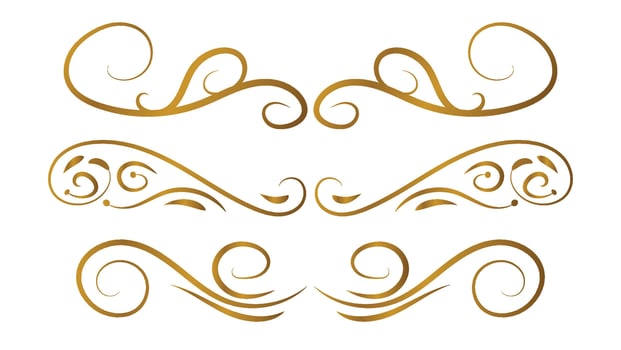 calligraphy frame decoration. text dividers set isolate on white background vector