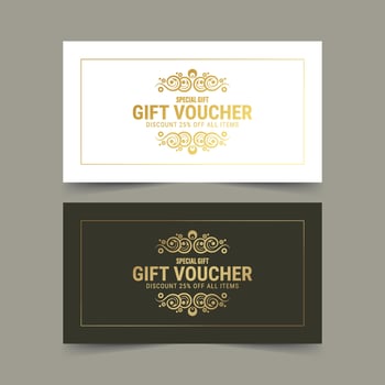Menu restaurant luxury gift voucher design template. vector