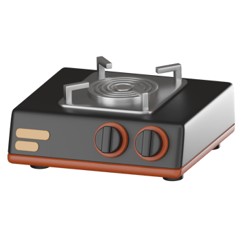 3D render Gas Stove for Cooking Icon Illustration png