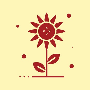 Sunflower trendy artwork charming abstract illustration colorful valuable design vector