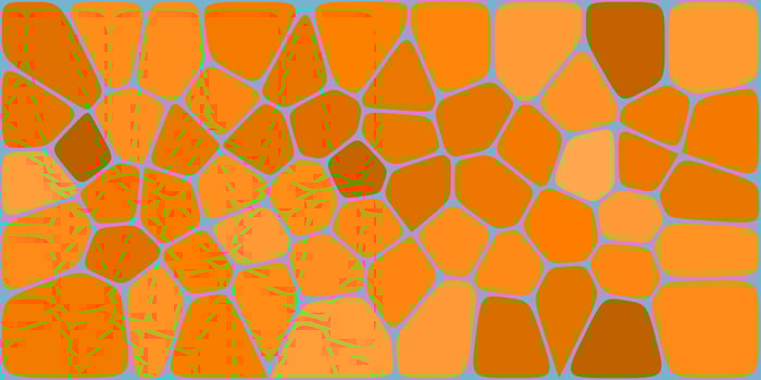 An abstract pattern of irregular orange shapes on a light blue background, resembling a mosaic with warm hues. vector