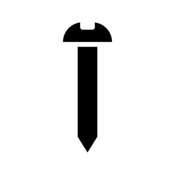Screw icon silhouette. Concept of construction, repair, and maintenance. vector