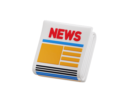 Newspaper icon 3d render concept of press publication paper icon illustration png