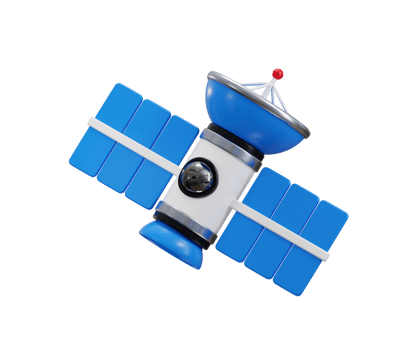 Satellite icon 3d render concept of telecommunication satellite technology icon illustration png