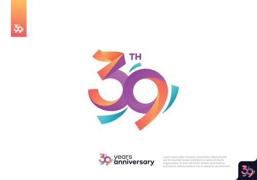 Number 39 logo icon design, 39th birthday logo number, anniversary 39 vector