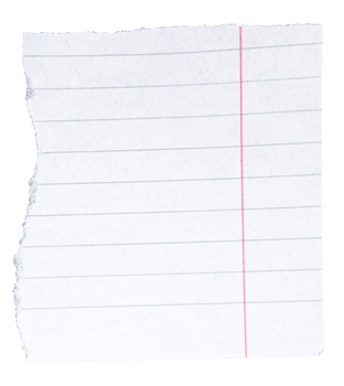 Torn paper of note book on transparent backgorund png