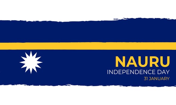 Nauru Independence Day January 31th. Nauru national brush flag on white background vector