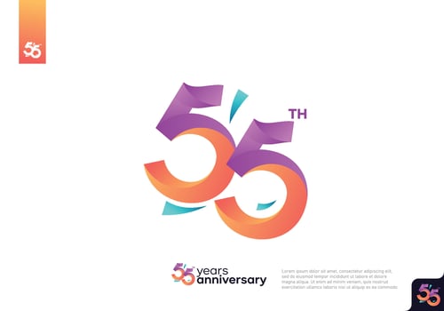 Number 55 logo icon design, 55th birthday logo number, anniversary 55 vector