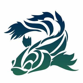 Tribal art design abstract snakehead fish drawn vector