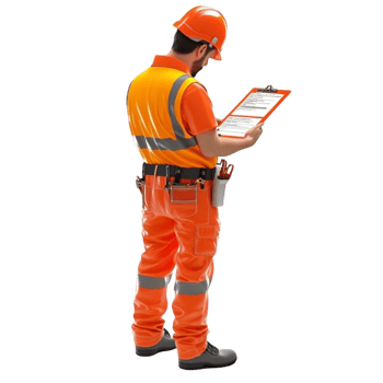 Professional Engineer with Clipboard png