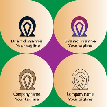 Latest Modern logo design with different designs of the same shape For business company. vector
