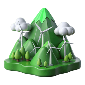 Green Energy Wind Power Mountain Landscape png