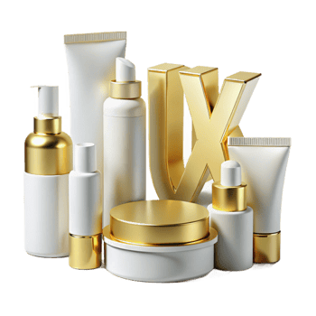 Luxury Skincare Set Gold White Cosmetic Packaging png