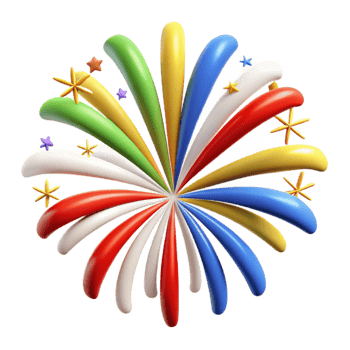 Colorful Fireworks Burst Festive Celebration Design png