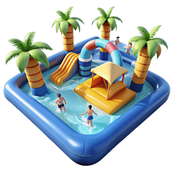 Inflatable Pool Paradise Summer Fun for Kids png