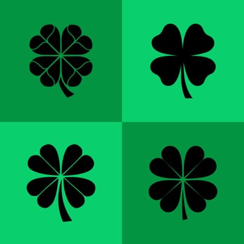 Simple Black Clover on Solid Background vector