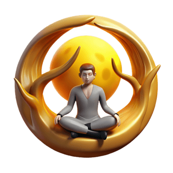 Tranquil Meditation Serene Figure in Moonlit Embrace png