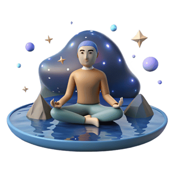 Mindfulness Meditation Serene 3D Render of Peaceful Pose png