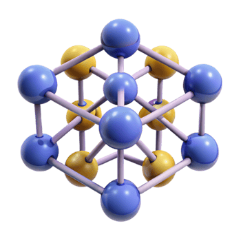 Cubic Crystal Structure Atoms and Bonds Visualization png