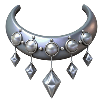 Crescent Moon Pearl Necklace Elegant Silver Jewelry Design png