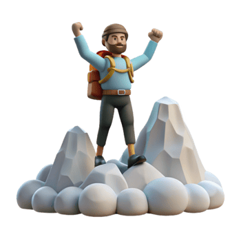 Climber Reaching Peak Triumph, Adventure, and Mountaintop Success png