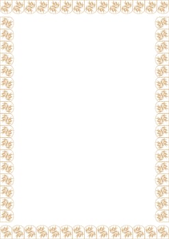 Hand drawn abstract outline line art floral frame. Baroque floral vintage outline design concept vector
