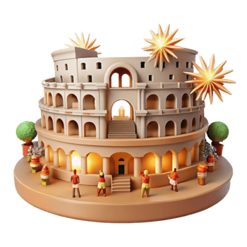 Festival at the Ancient Amphitheater A Festive 3D Model png