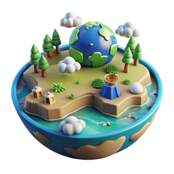 Miniature Earth A 3D Model of Our Planet png