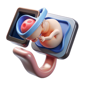 Fetal Development Ultrasound Image of a Baby in Utero png