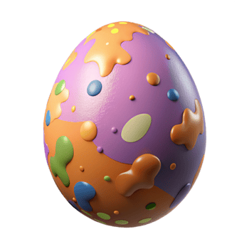 Abstract Easter Egg Colorful, 3D Rendered Design png