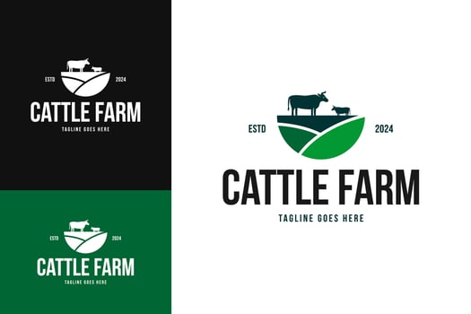 Cattle animal farm logo design template illustration vector