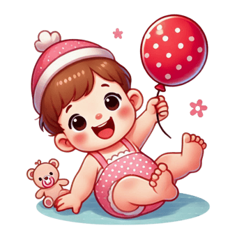 Cute Baby With Balloon png