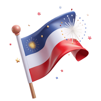 Celebrating National Holiday Festive Flag and Fireworks png
