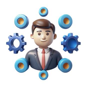 Businessman Gears System Integration Process Optimization png