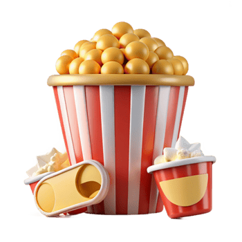 Popcorn, Movie Tickets, and Snacks A Fun Night In png